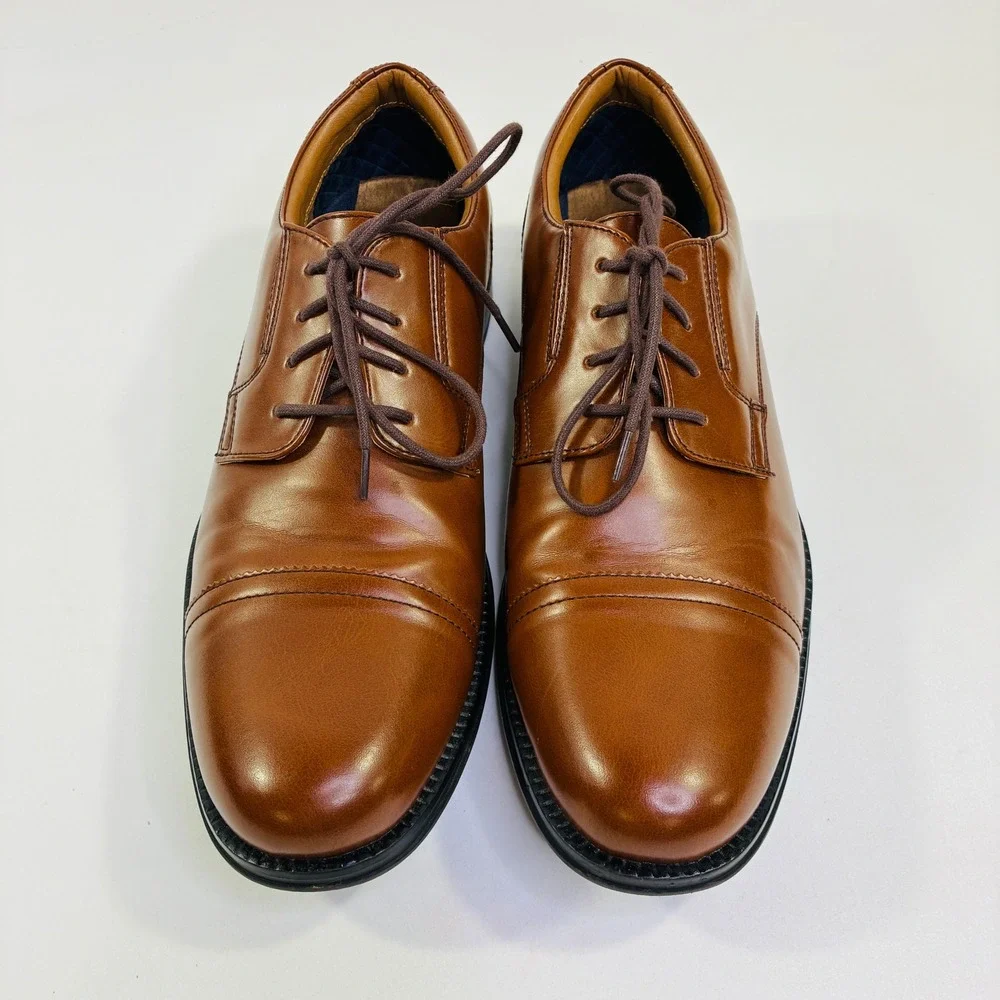 Dockers Mens Tan Brown Cap Toe Lace Up Dress Shoes Oxfords 90-36452 Size 12M